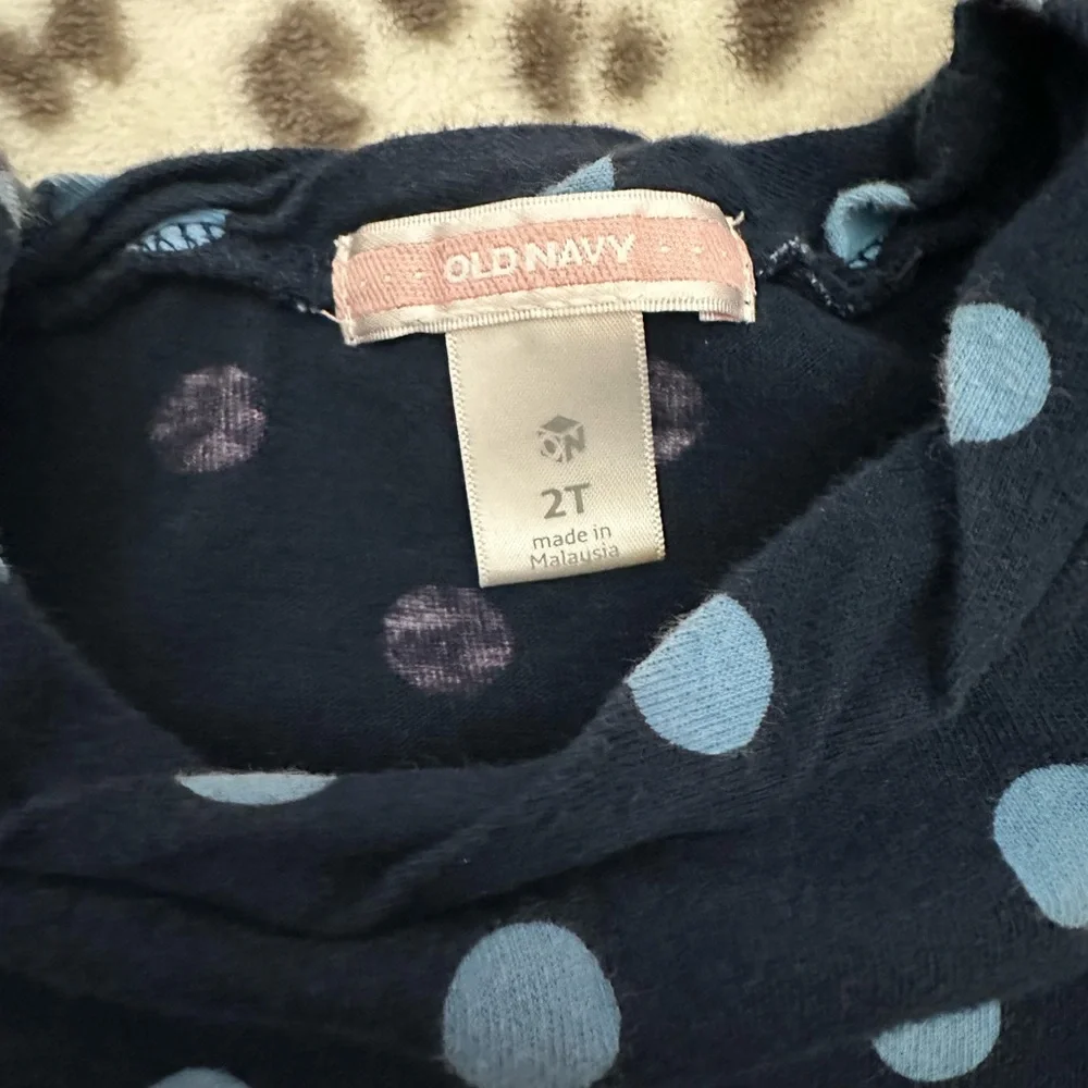 Old Navy Polka Dot Bubble Short Sleeve Tee Top in Blue Size 2T